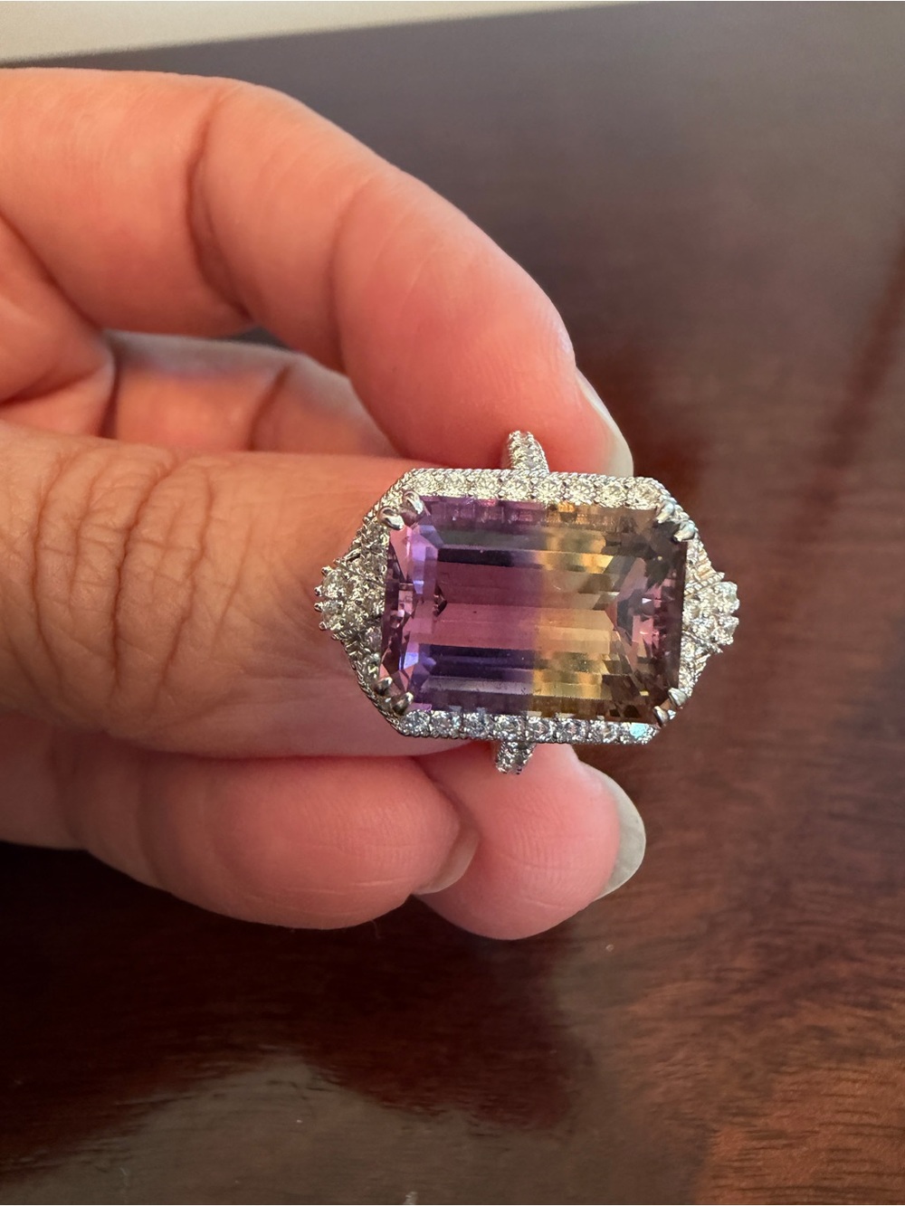 NWOT JUDITH RIPKA STERLING SILVER AMETRINE & DMQ RING, size 5.25 gorgeous! - Picture 2 of 9